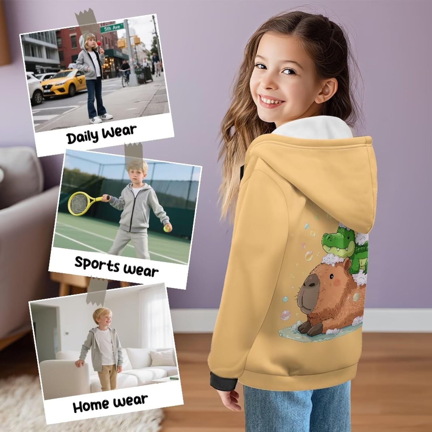 Stitch Hoodie for Girls Boys Full Zip Hoodie Big Kids Sweatshirt Coat Warm Casual Jacket Fall Winter Top