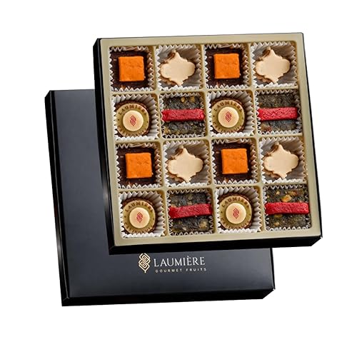 Laumière Gourmet Fruits Colección Le Cadeau Parfait | Caja cuadrada | Cestas de frutas secas de regalo | Cestas de regalo de frutos secos y frutos