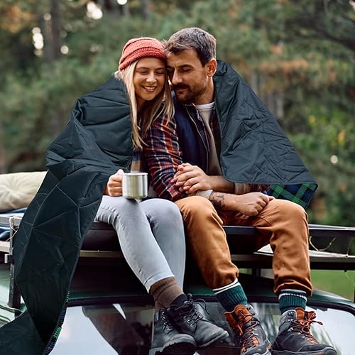 Miniatura 6 de Manta impermeable para exteriores, manta plegable de forro polar para eventos deportivos al aire libre, camping, conciertos, automóvil, mascota,