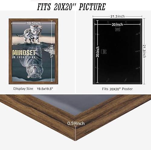 Vista 493 de Marco gris rústico de 18 x 24 pulgadas, marco para póster de 18 x 24 pulgadas, color gris envejecido, grande, retro, natural, 24 x 18 pulgadas