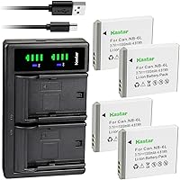 Vista 7 de Kastar Reemplazo del cargador de batería USB NB-6L LTD2 para Canon NB-6L NB6L, NB-6LH NB6LH, Canon CB-2LY Charge, Canon Digital IXUS 200 IS, cámara