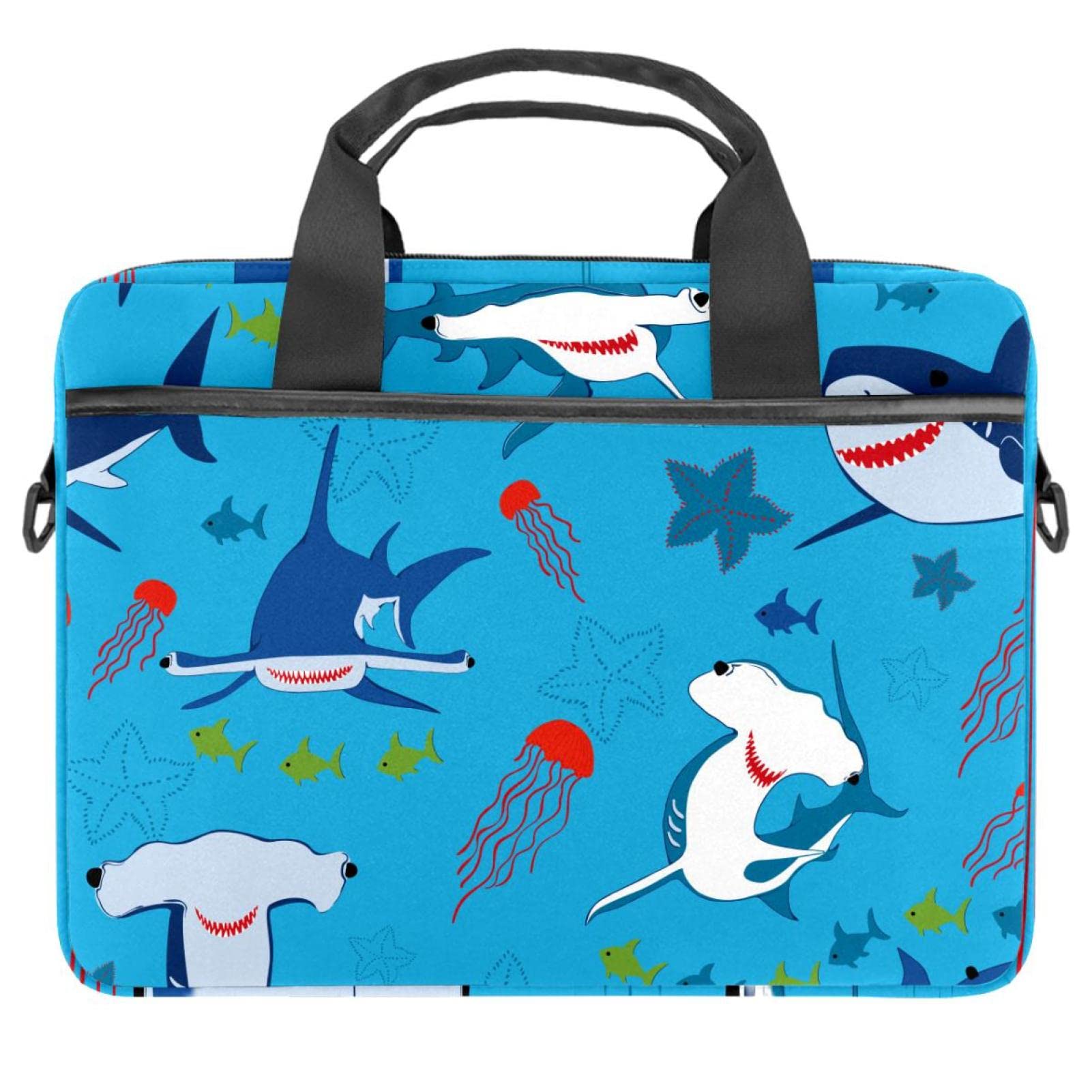 Sac à bandoulière pour ordinateur 13 à 14.5 pouces motif poisson marin