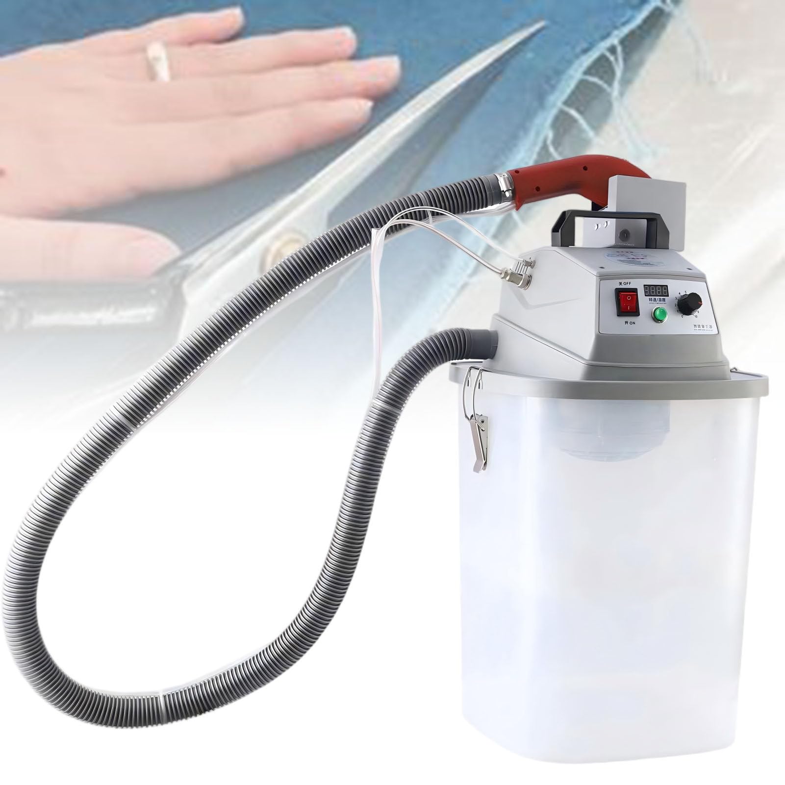 ExoticaBlend 450W Electric Brushless Thread Trimmer with 30L Storage Bucket, Fabric Thread Trimming Machine, 28000r/min Maximum Speed, for Garment Factories, Department Stores
