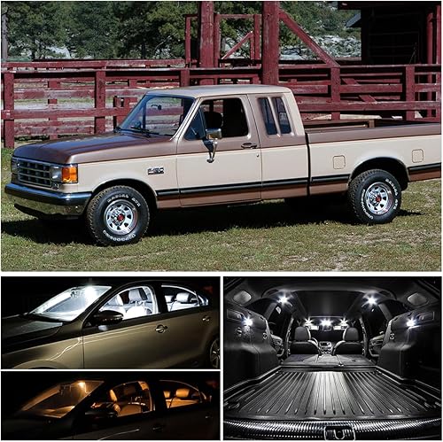 F150 - Kit de luces LED blancas para bombillas interiores para Ford F150 F250 Bronco 1987 1988 1989 1990 1991 1992 1993 1994 1995 1996 Super Bright