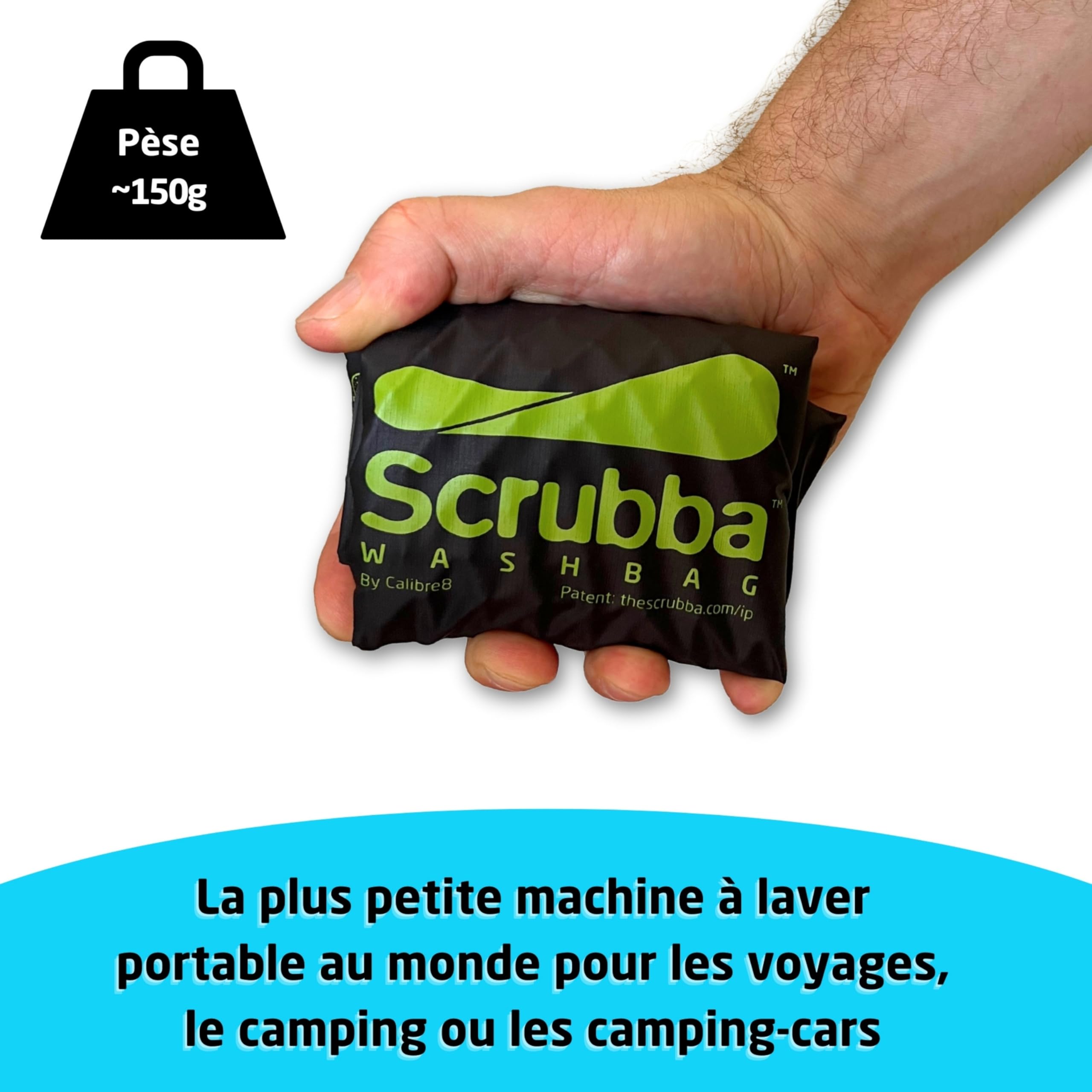 Scrubba Sac Lave-Linge Portatif 2.0 - Sac Étanche pour Voyage, Camping, Randonnée