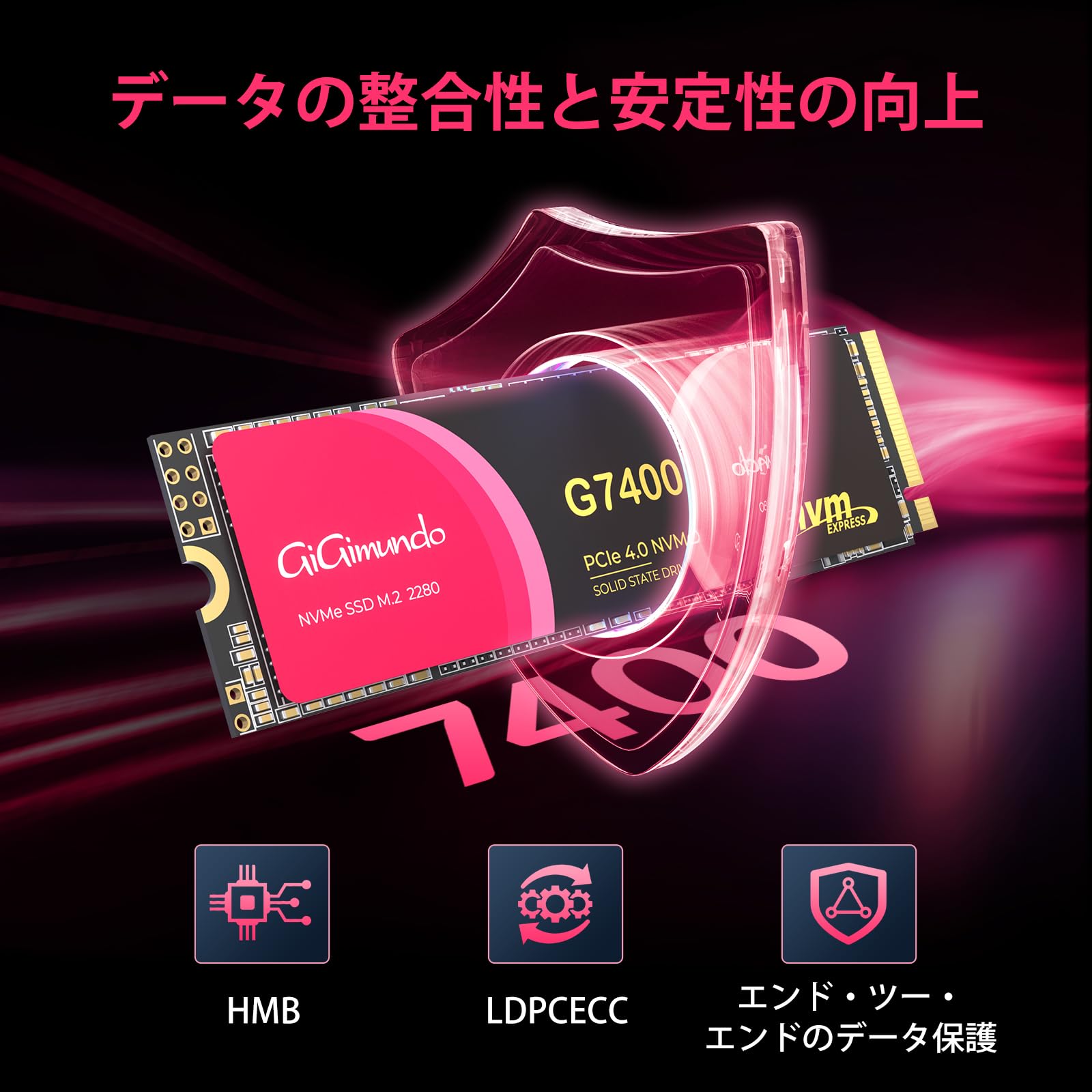 Amazon | GiGimundo G7400 SSD【業界新登場】1TB NVMe PCIe Gen4.0x4
