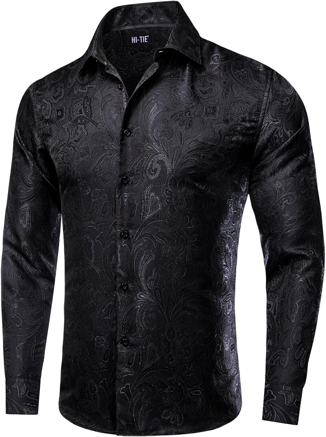 Hi-Tie Men's Long Sleeve Casual Button Down Regular Fit Dress Shirt