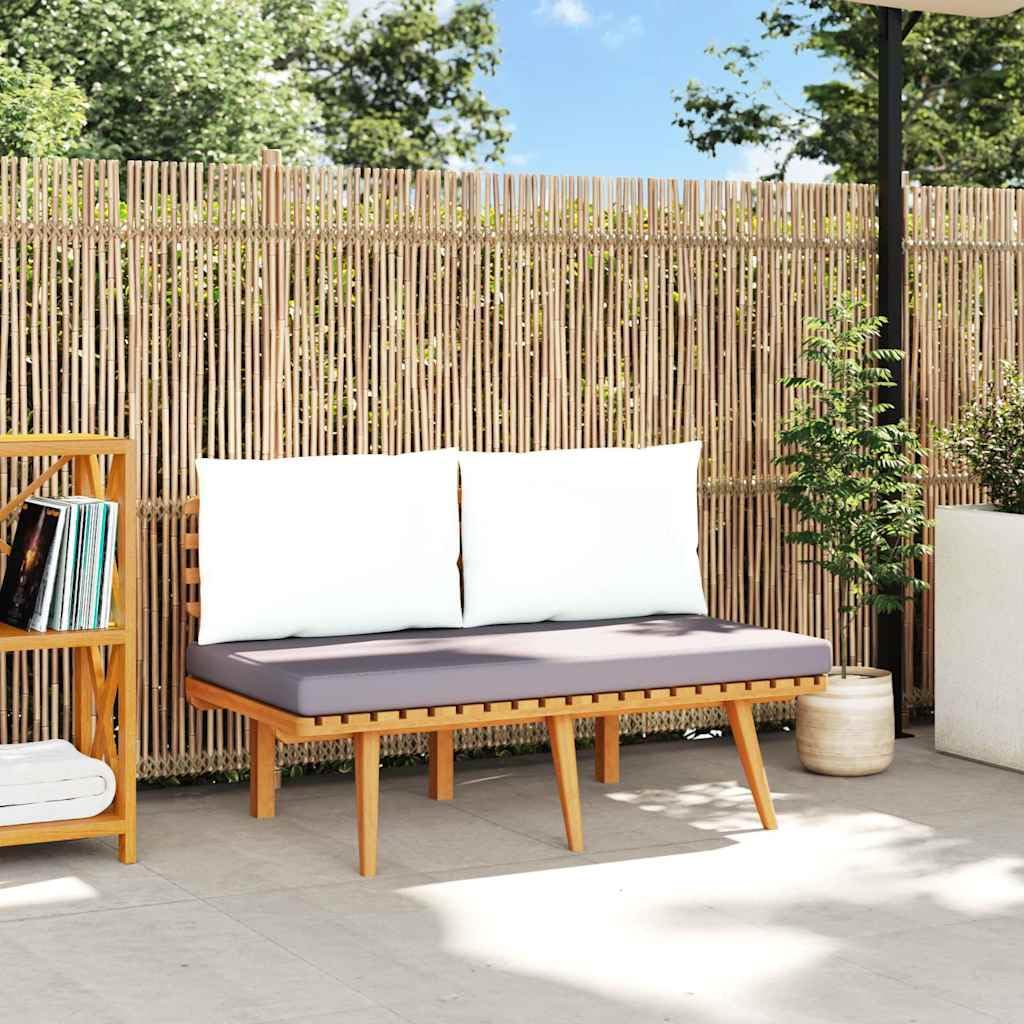 Repose pied de jardin avec coussin 60x60x29 cm Bois d acacia