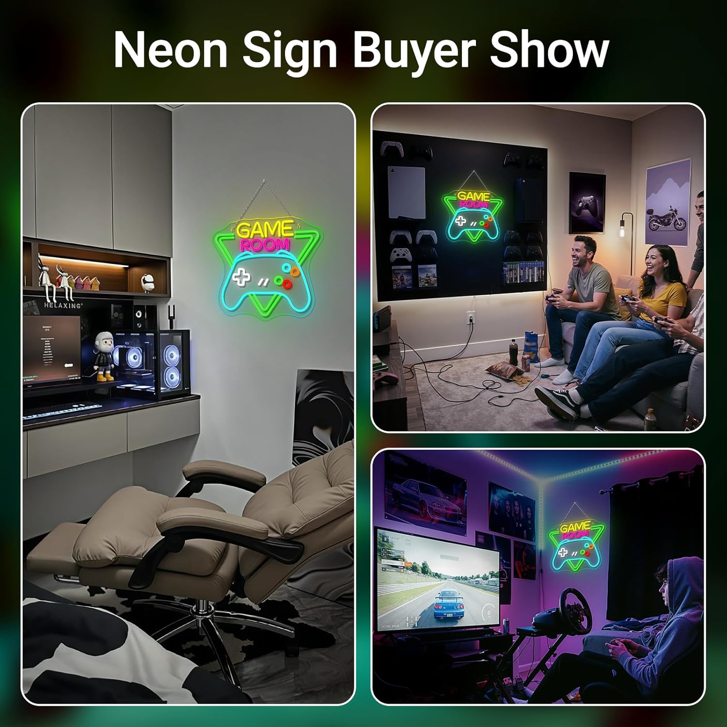 Gamerneon Game Room Neon Sign Gaming Neon Signs for Wall Decor Man Cave Led Light Game Zone Club Gamer Lover Teens Bedroom Home Boys Gift