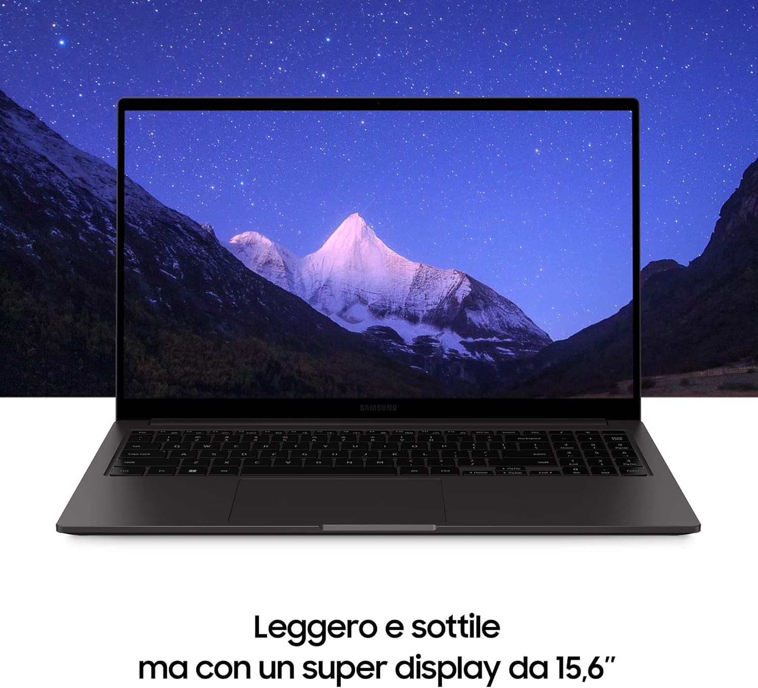 Samsung Galaxy Book2 Laptop, Ultrafino, 15.6 FHD LED, Intel Core i5 di dodicesima generazione, Intel® Iris® Xe, RAM 8GB LPDDR4x, 512GB NVMe SSD, Windows 11 Home, Graphite Samsung Galaxy Book2 Laptop, Ultrafino, 15.6 FHD LED, Intel Core i5 di dodicesima generazione, Intel® Iris® Xe, RAM 8GB LPDDR4x, 512GB NVMe SSD, Windows 11 Home, Graphite