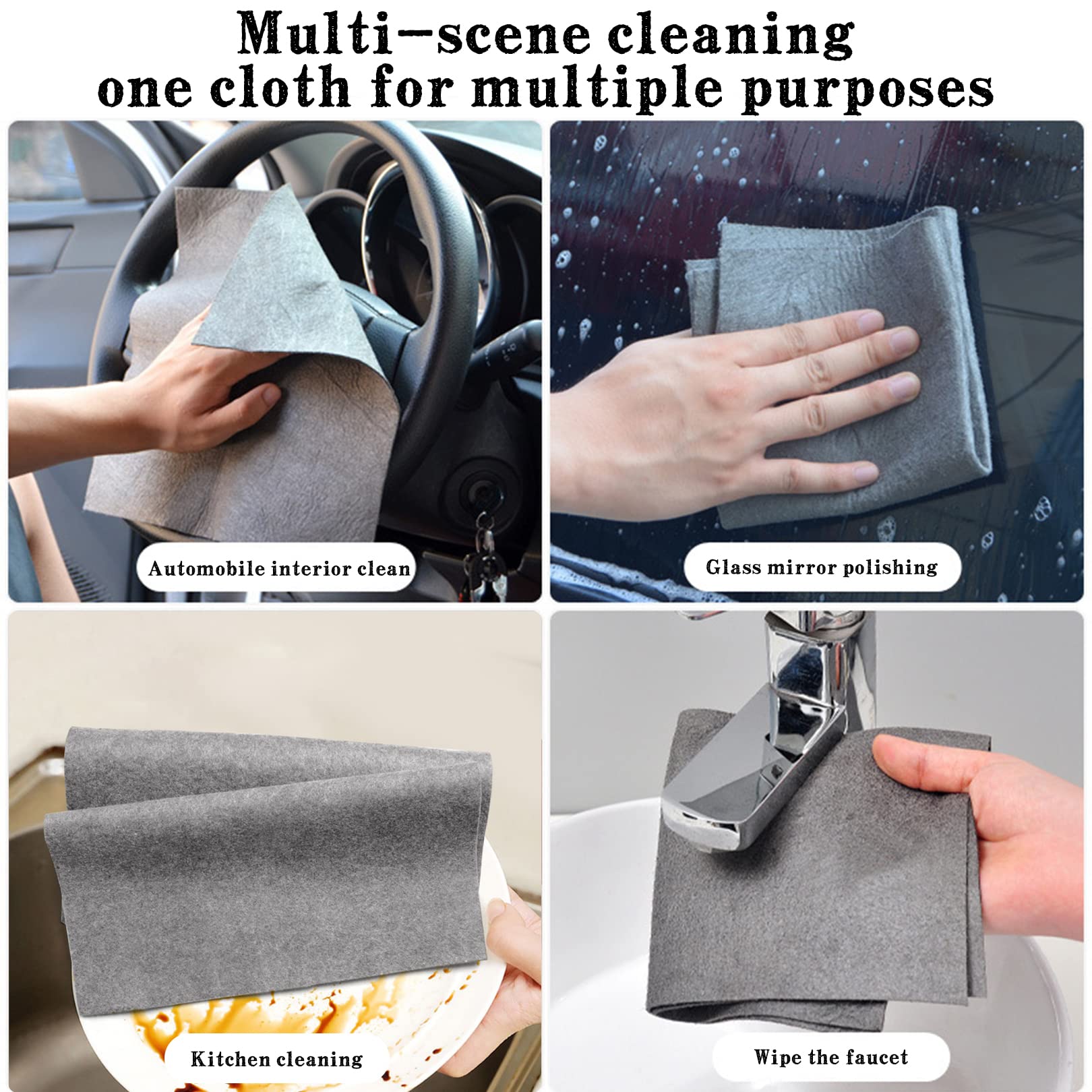 2pcs Thickened Magic Cleaning Cloth,Magic Cleaning Cloths for Glass,Magic Fiber Microfiber Cleaning Cloth,Thickened Magic Cleaning Cloth Microfiber Cleaning Rags for Home&Car cleaning tools(30*30cm) 2
