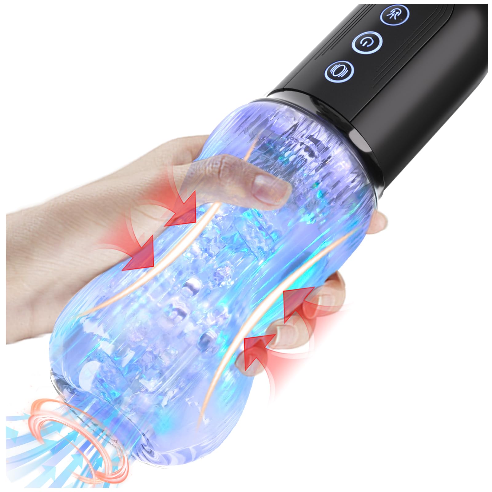 Male Masturbator Adult Sex Toys for Men - Squeezable Ultra-Soft Sleeve Automatic Sucking Vibrating Sex Machine Penis Pump Vibrator Stroker, YUKZEN Mens Sucker Sex Toy Pocket Pussy for Men