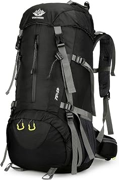36-55L Large Camping Backpack Lightweight Hiking Trekking For Men Women Outdoor Waterproof Large Capacity Mountaineering black