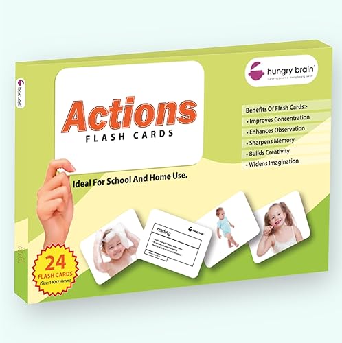 hungry brain Tarjetas didácticas de acción para niños pequeños  Tarjetas didácticas de aprendizaje temprano para el desarrollo cerebral de niños