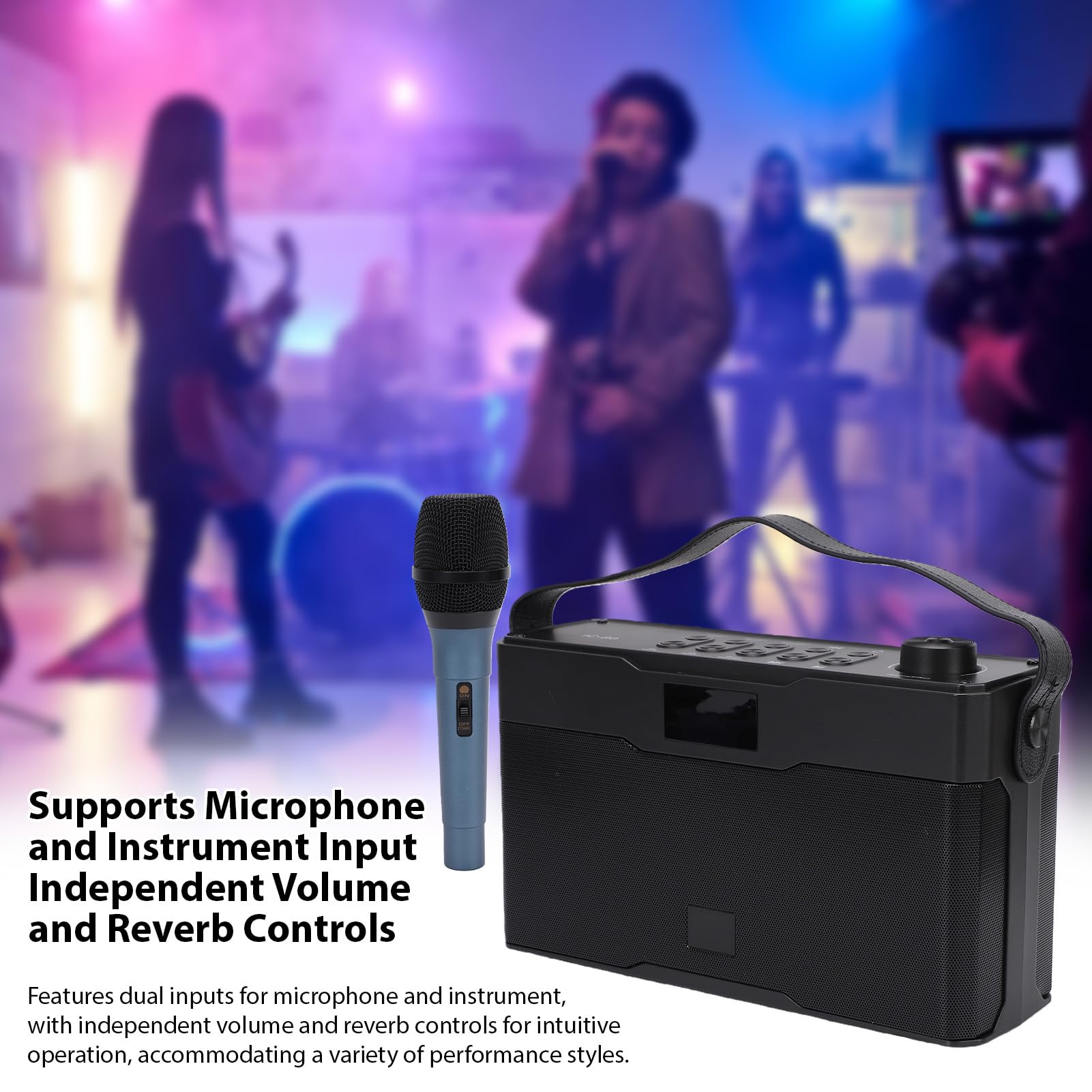 Qqmora Amplificatore per Chitarra Portatile, Bluetooth 5.3 Ricaricabile da 60 W