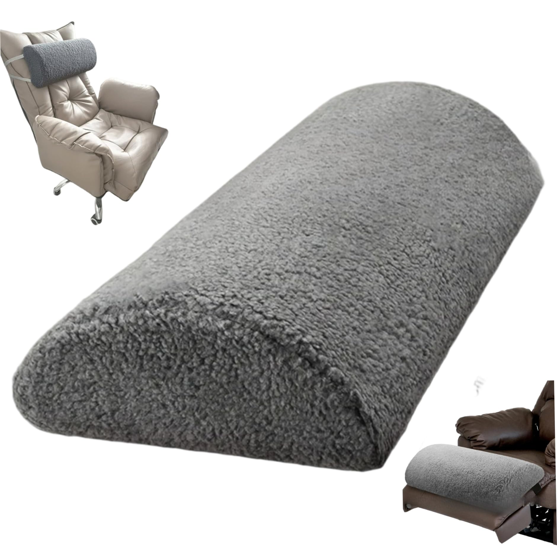 Coussin repose-pieds demi-lune inclinable avec bande pour canapé