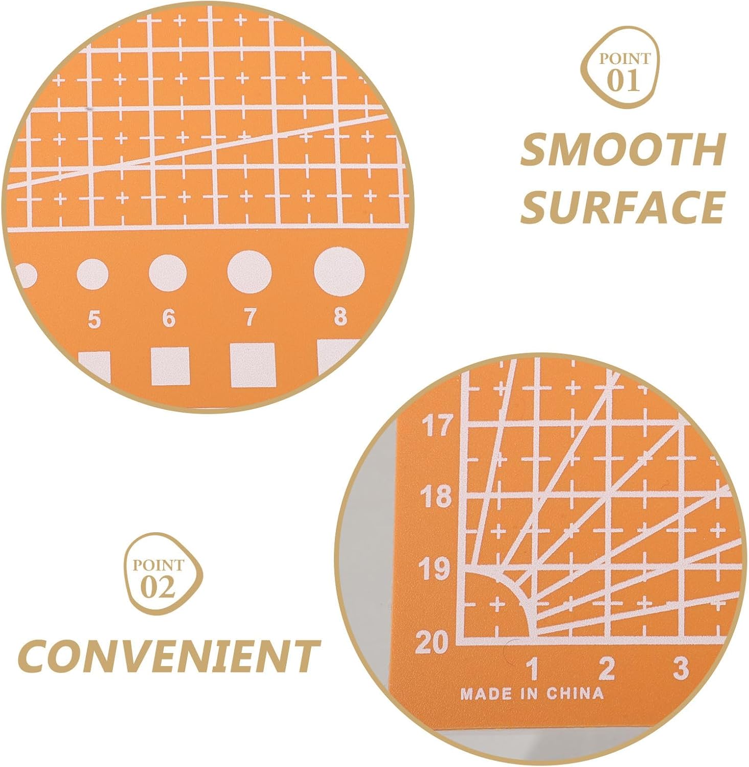 A4 Double-sided Cutting Mat for Sewing and Crafts Orange 30×22cm Precision Scale Craft Board for Artists and Hobbyists for Quilting and DIY Projects