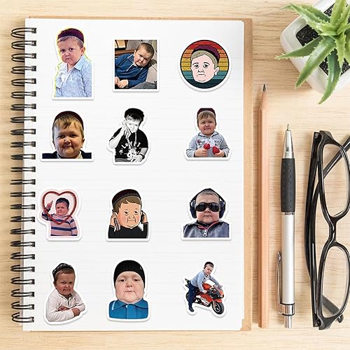Miniatura 4 de Calcomanías divertidas de memes para botella de agua, 50 unidades, lindas calcomanías de vinilo Hasbulla impermeables para adultos, adolescentes,