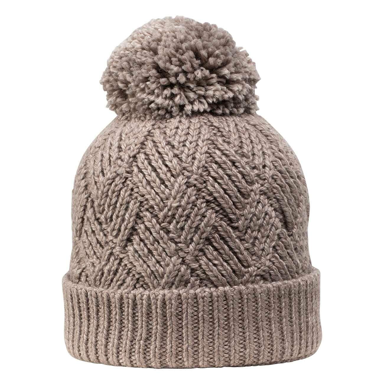 GIESSWEIN Mütze Setzberg - Gefütterte Wintermütze aus Merinowolle, Strickmütze mit Bommel & Krempe, Unisex Beanie, Merino Wool Cap