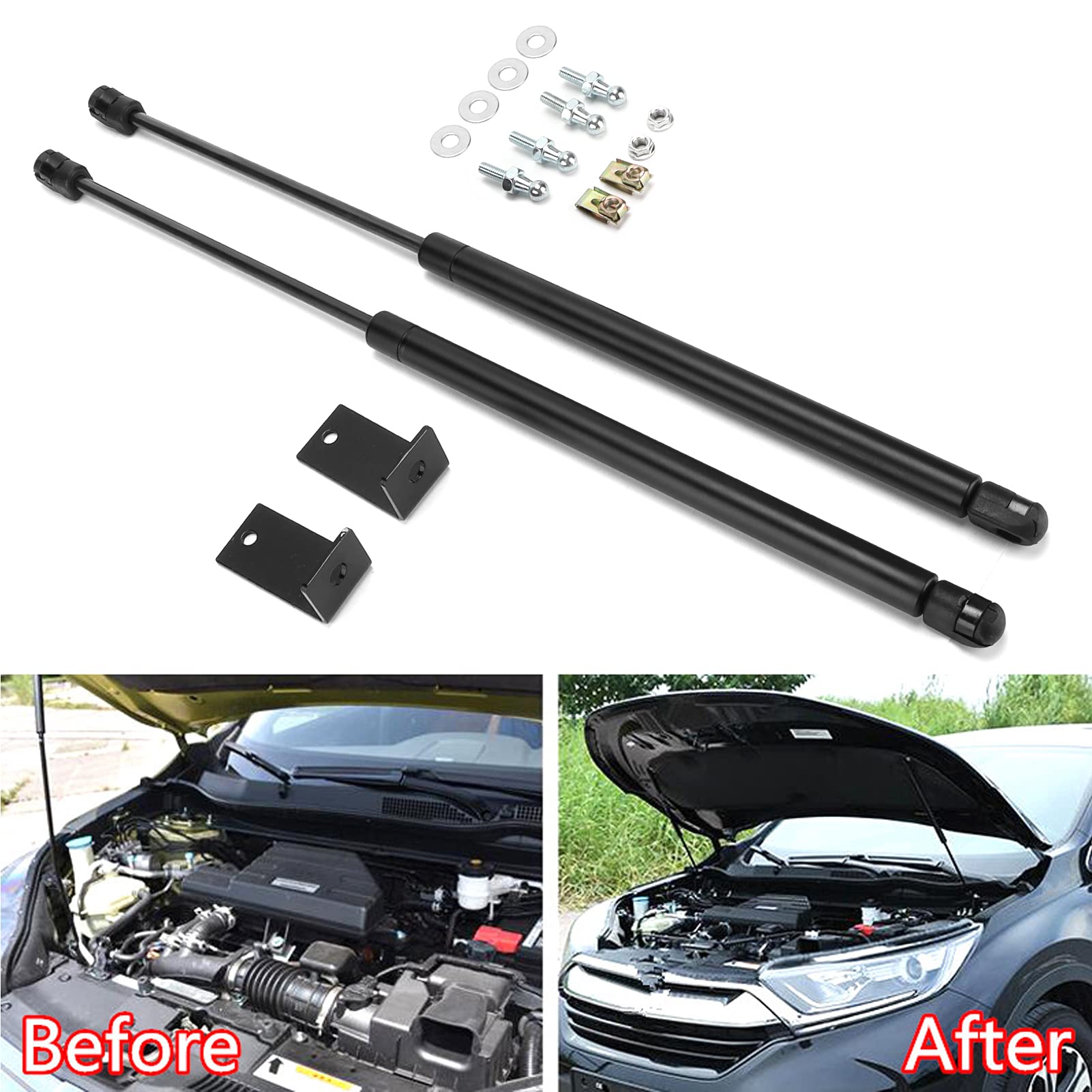 Hood Lift Strut Replacement for CRV 2017-2019 | Trwała konstrukcja ze stali węglowej, Łatwa instalacja, Nie wymaga wiercenia, Wytrzymałe wsparcie, Podnoszona pokrywa silnika