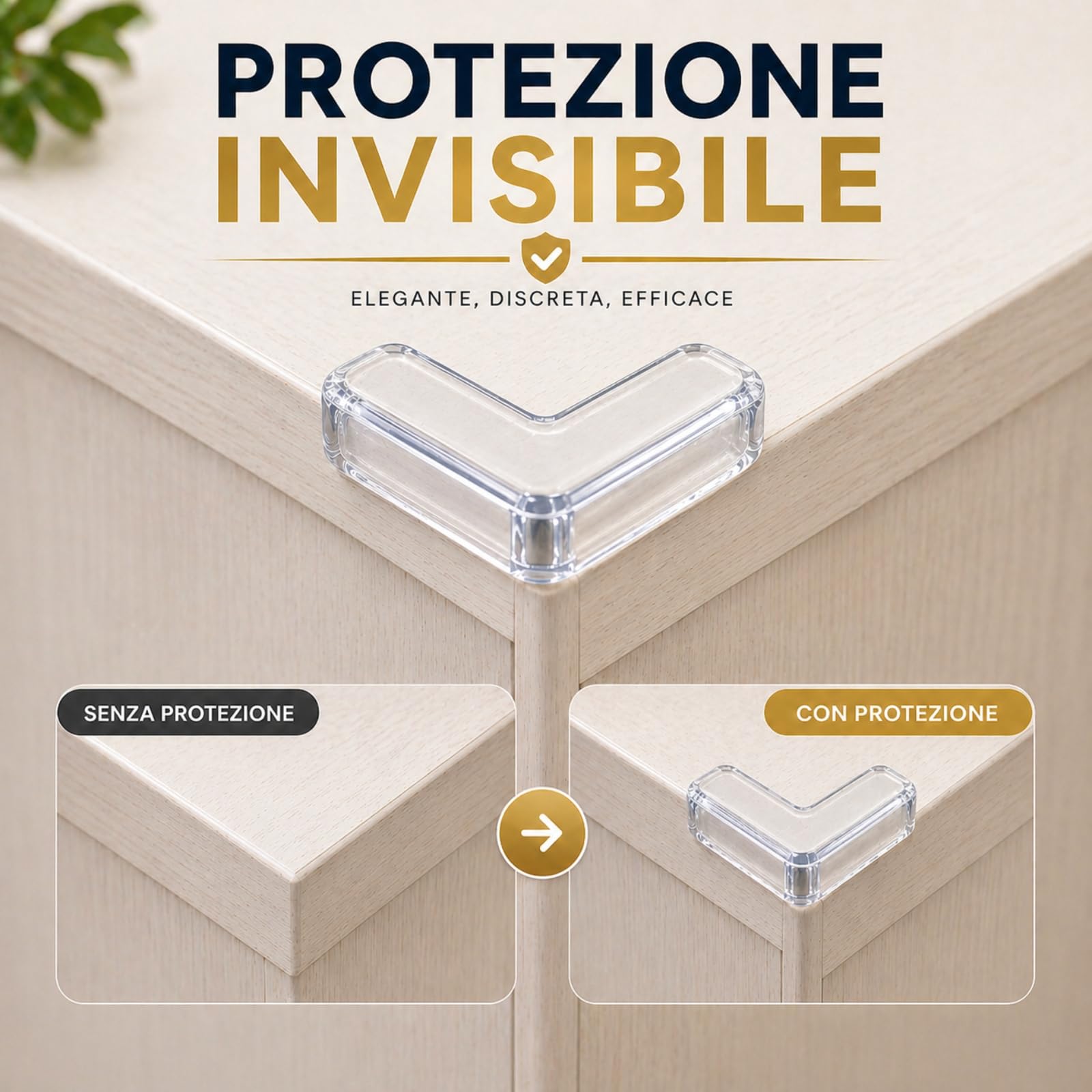 Paraspigoli Bambini 12 Pezzi Angolari PVC Trasparenti Copri Spigoli Tavolo Protezione Casa