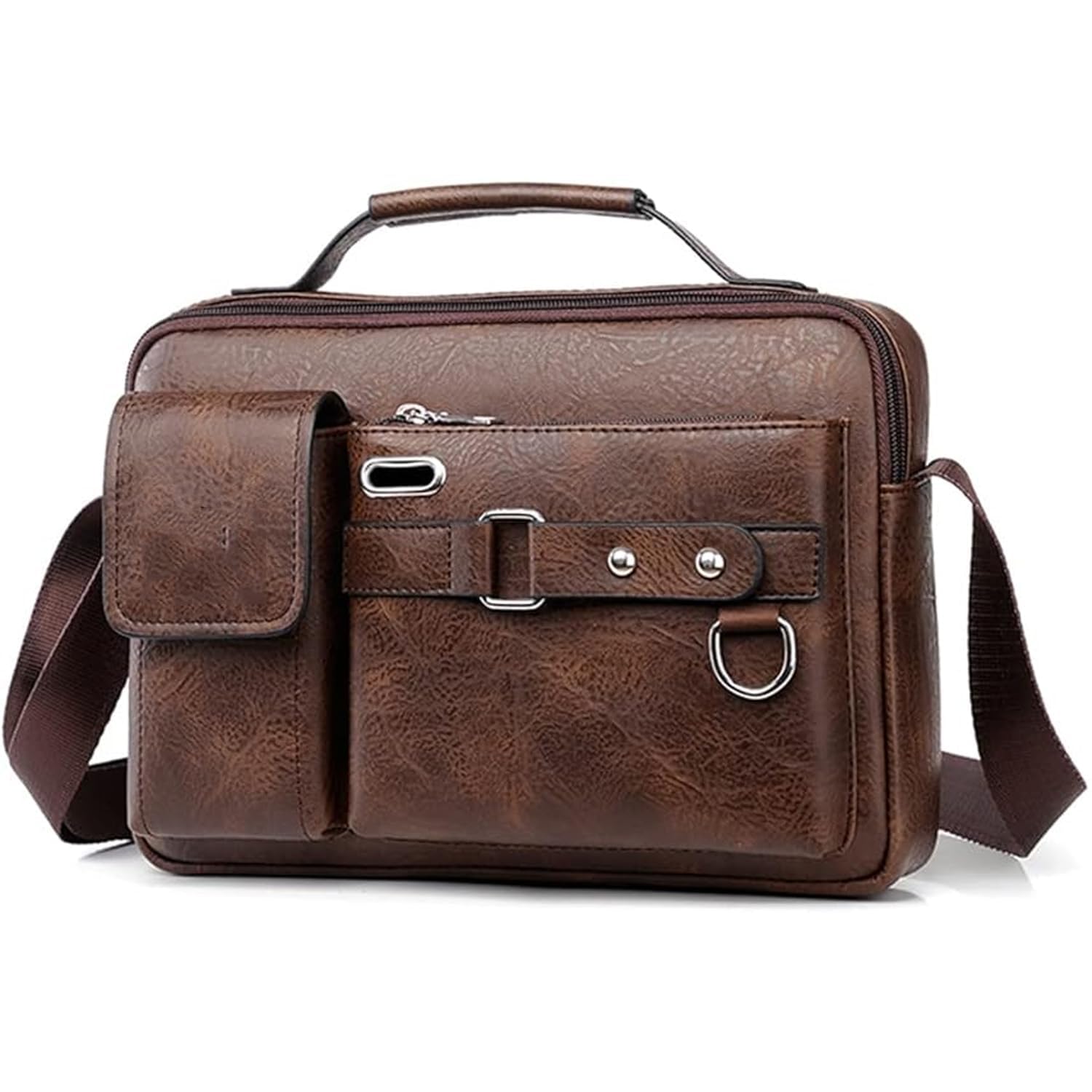 handcuffs Sling bag for Man & Woman With Earphone Port | PU Leather Cross Body Travel office Messenger| One Side Shoulder Bag with Adjustable Strap-picture-46