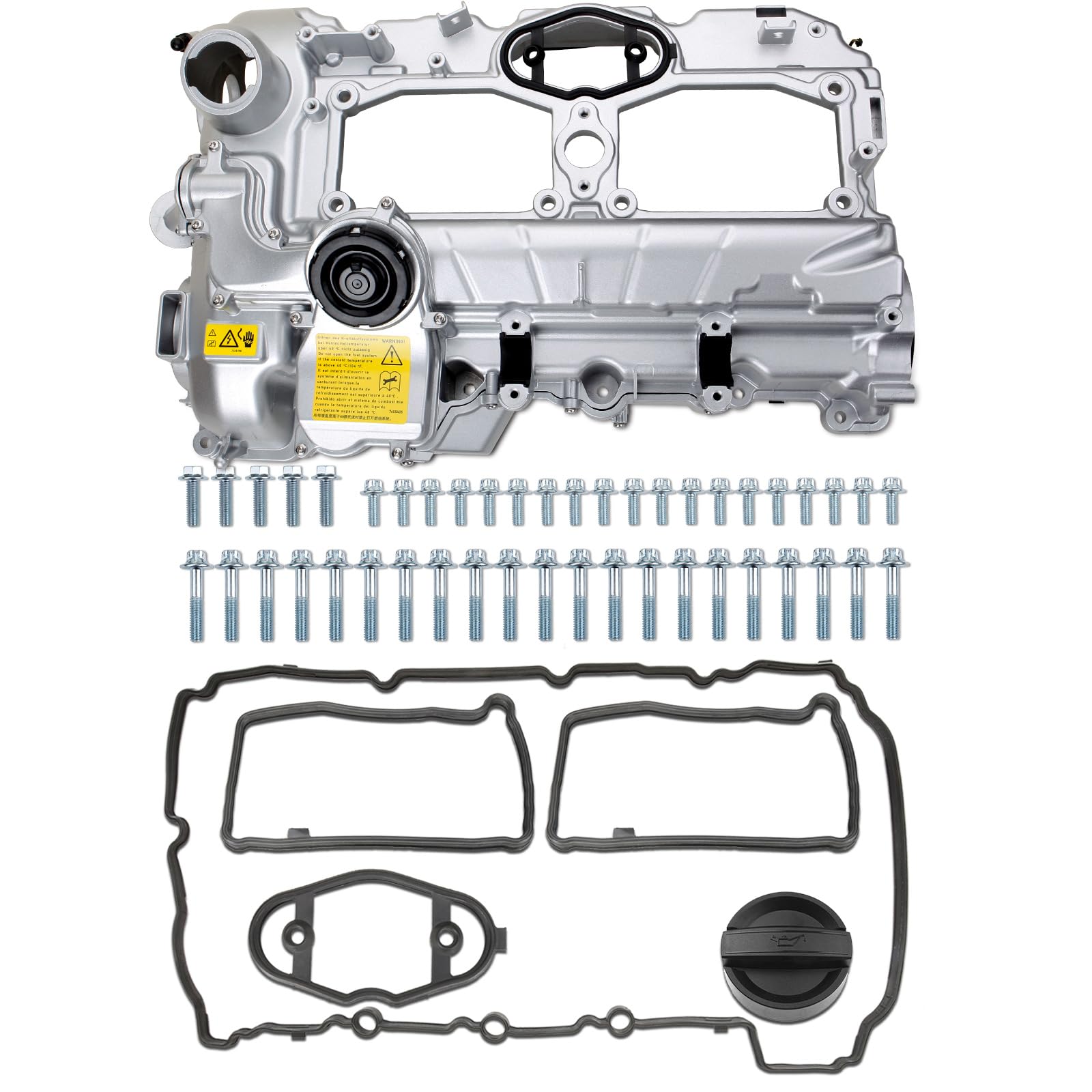 MITZONE N20 Upgrade Aluminum Valve Cover with Gasket Bolts Kit & Oil Cap for BMW 2012-2018 528i 528i xDrive 328i 328i GT xDrive 320i x5 x3 X1 428i z4 2.0L Replace 11127588412