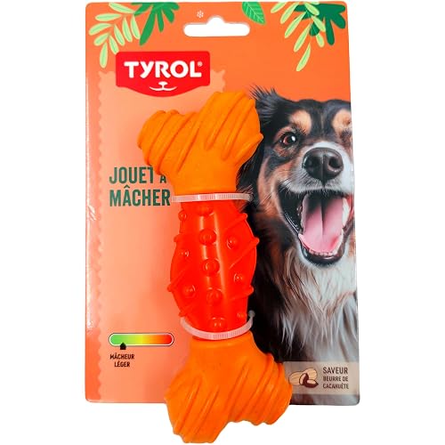 TYROL - Juguete de Perro de bambú - Juguete para Perro - Masa de Dientes y encías - con Fibra de bambú y Goma