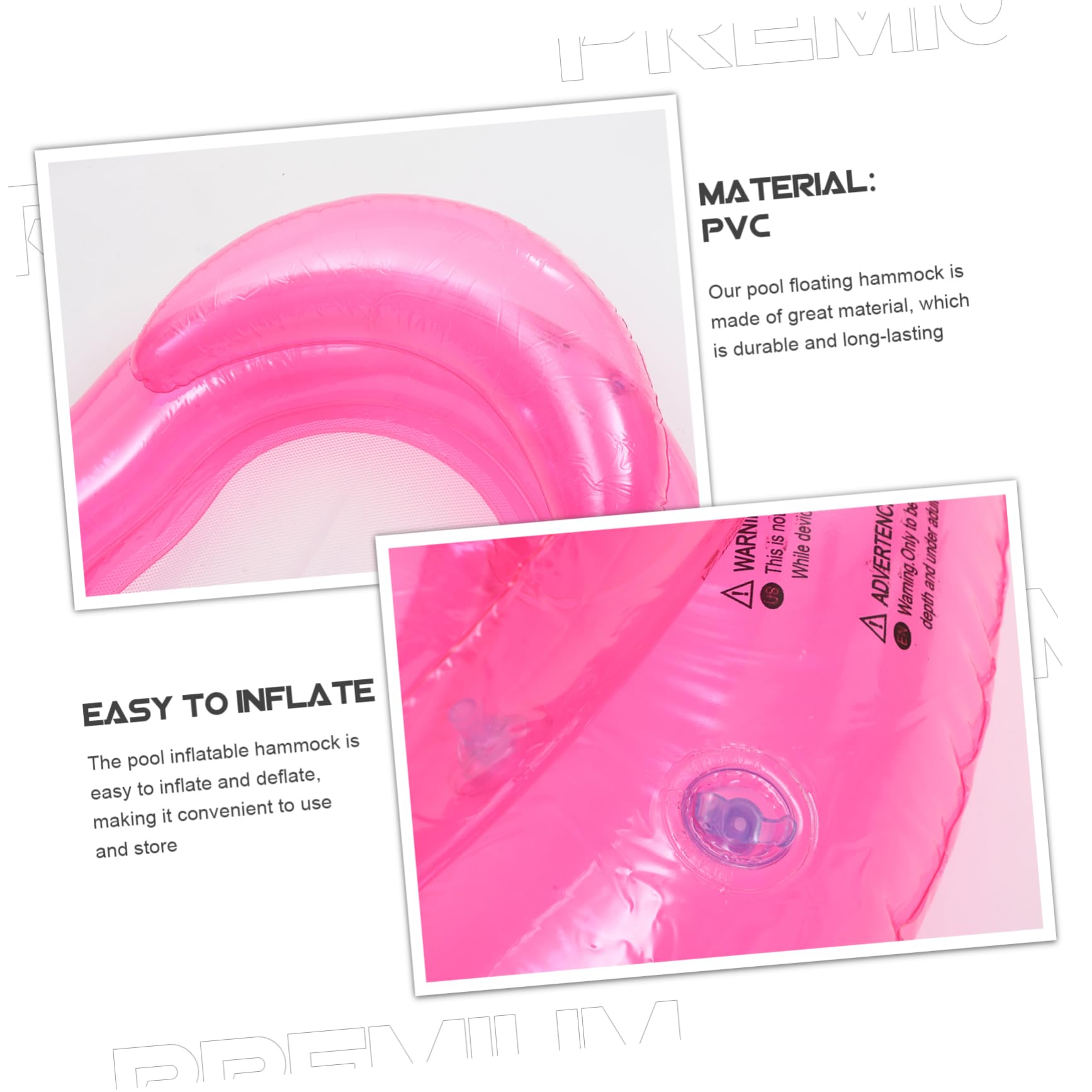 Milisten Chaise Flottante Gonflable gonflables de Piscine pour Enfants flotteurs pour la Piscine Chaise Longue Gonflable hamac Flottant Chaise Longue Flottante sur l'eau PVC Rose