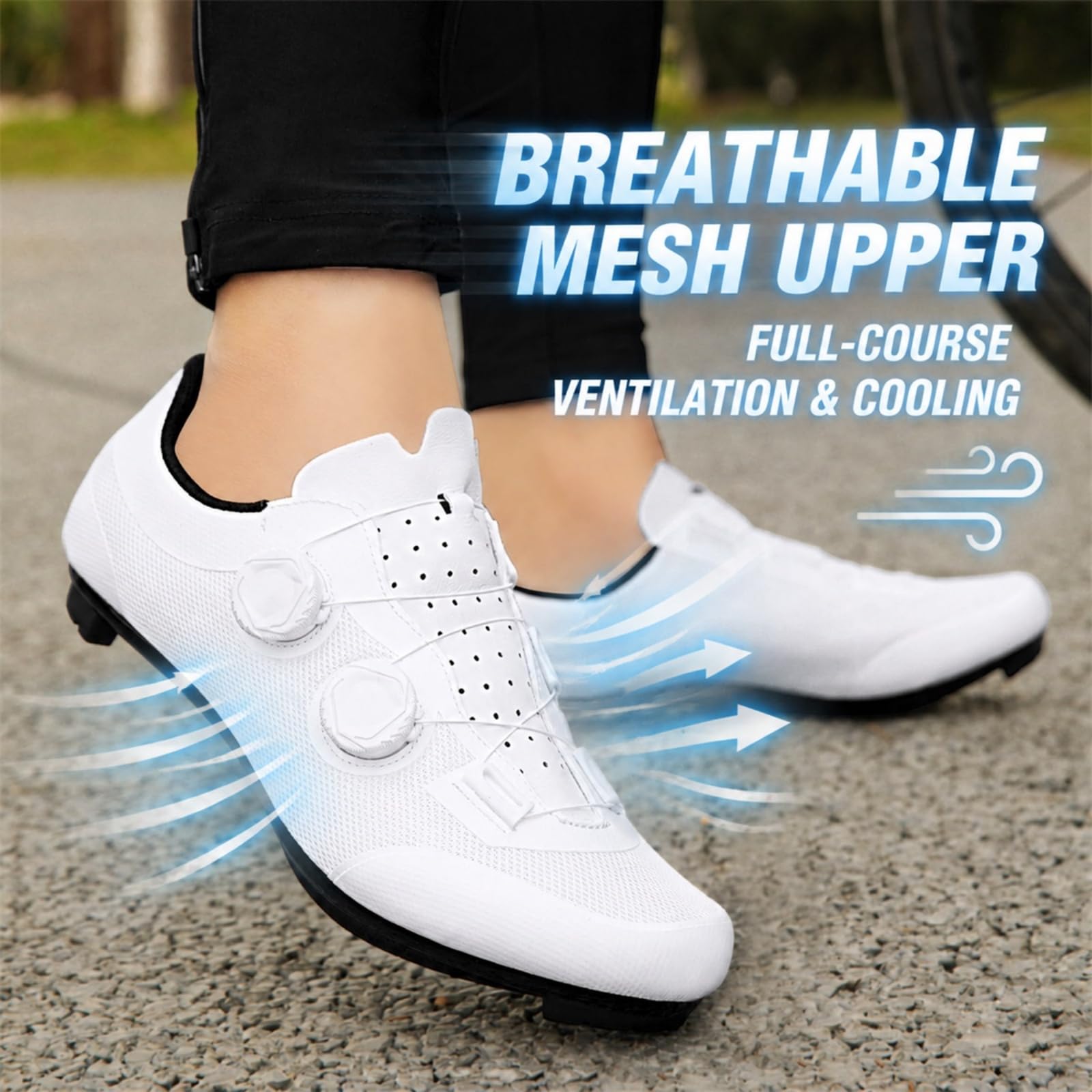 JiuQing Zapatos Unisex Ciclismo Carretera Compatibles con Bici Spin Peloton