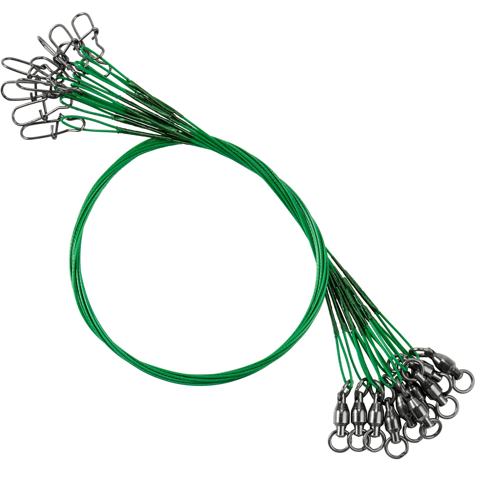 Atibin Fishing Steel Wire Leader Stainless Saltwater Line Fishing Leaders Lure Snap Saltwater Fishing Leader Wire Black Nickel