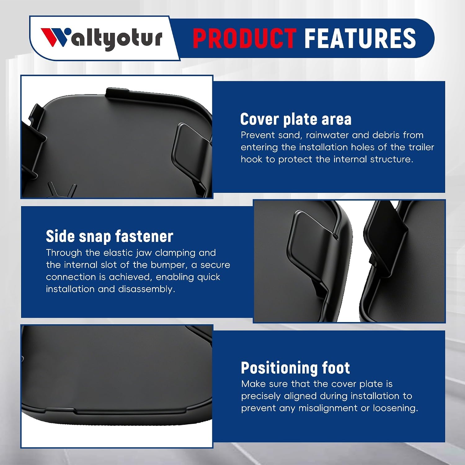 1 Pair Front Bumper Tow Hook Eye Cap Cover Left & Right Replacement for Prius 2010 2011 2012