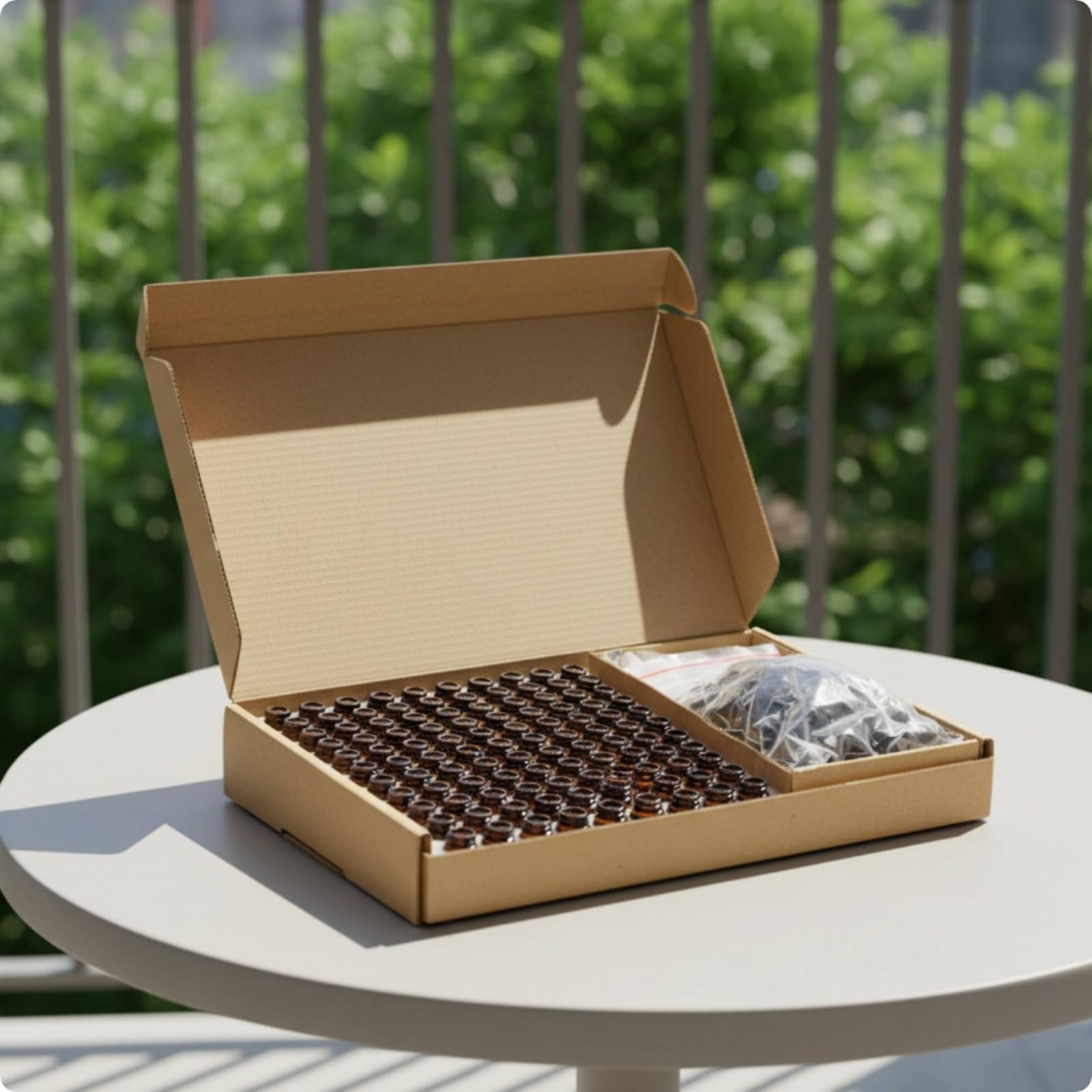 TISHITA 100 Pezzi Flaconcino in Vetro Vuoto Flaconcino Ricaricabile Flacone con Etichetta per Campionamento, 2ml, Bottiglia Color Ambra Con Tappo Dorato Liscio E Tappo Forato