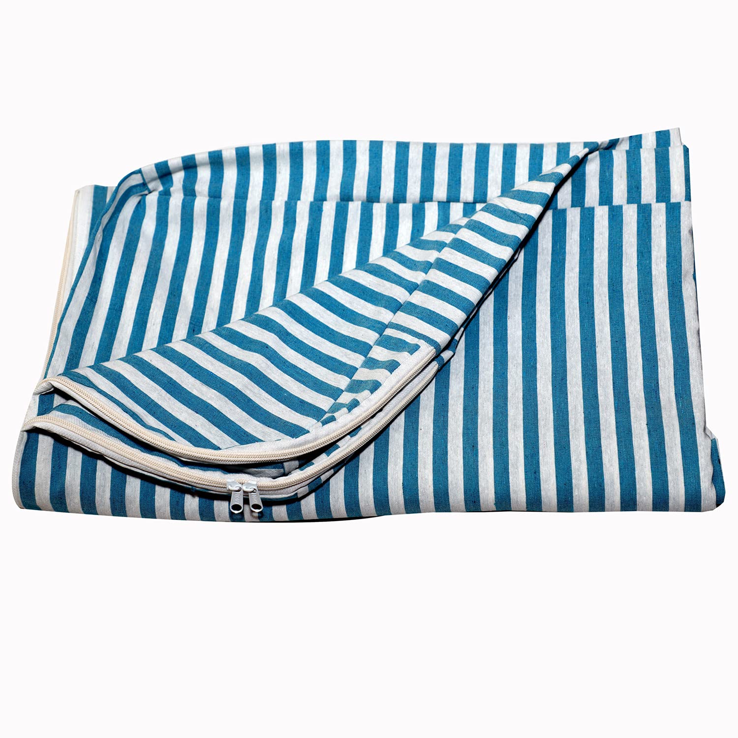 Kiara Furnishing Cotton Mattress Cover Protector for Dewan with Zip (Size:72 * 42 * 4 | Color: Blue Line)-image-23