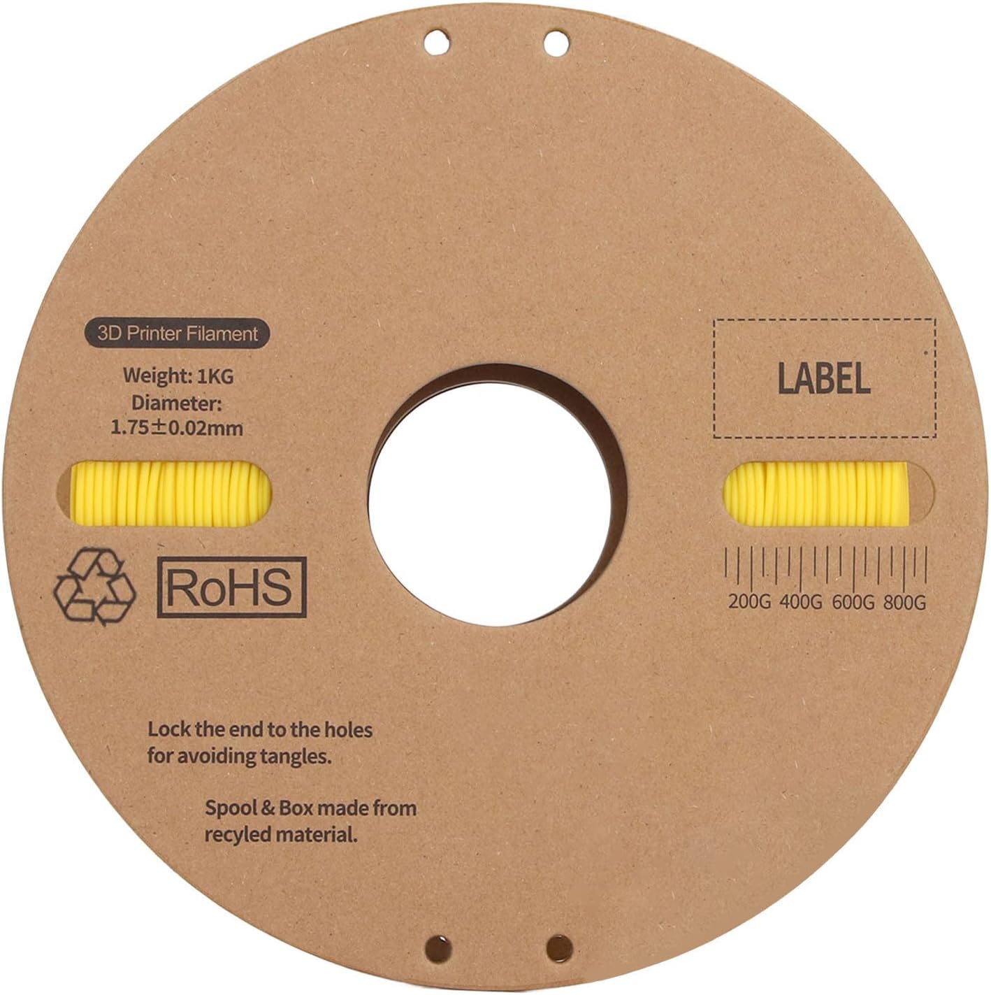 3D Printer Filament Bundle, PLA Filament 1.75mm 1kg Yellow, ±0.02mm Accuracy, High Speed 30-600mm / s Printing, Support Most 1.75mm 3D Printers, Ideal for Ender 3, Ender 3 Pro, ETC