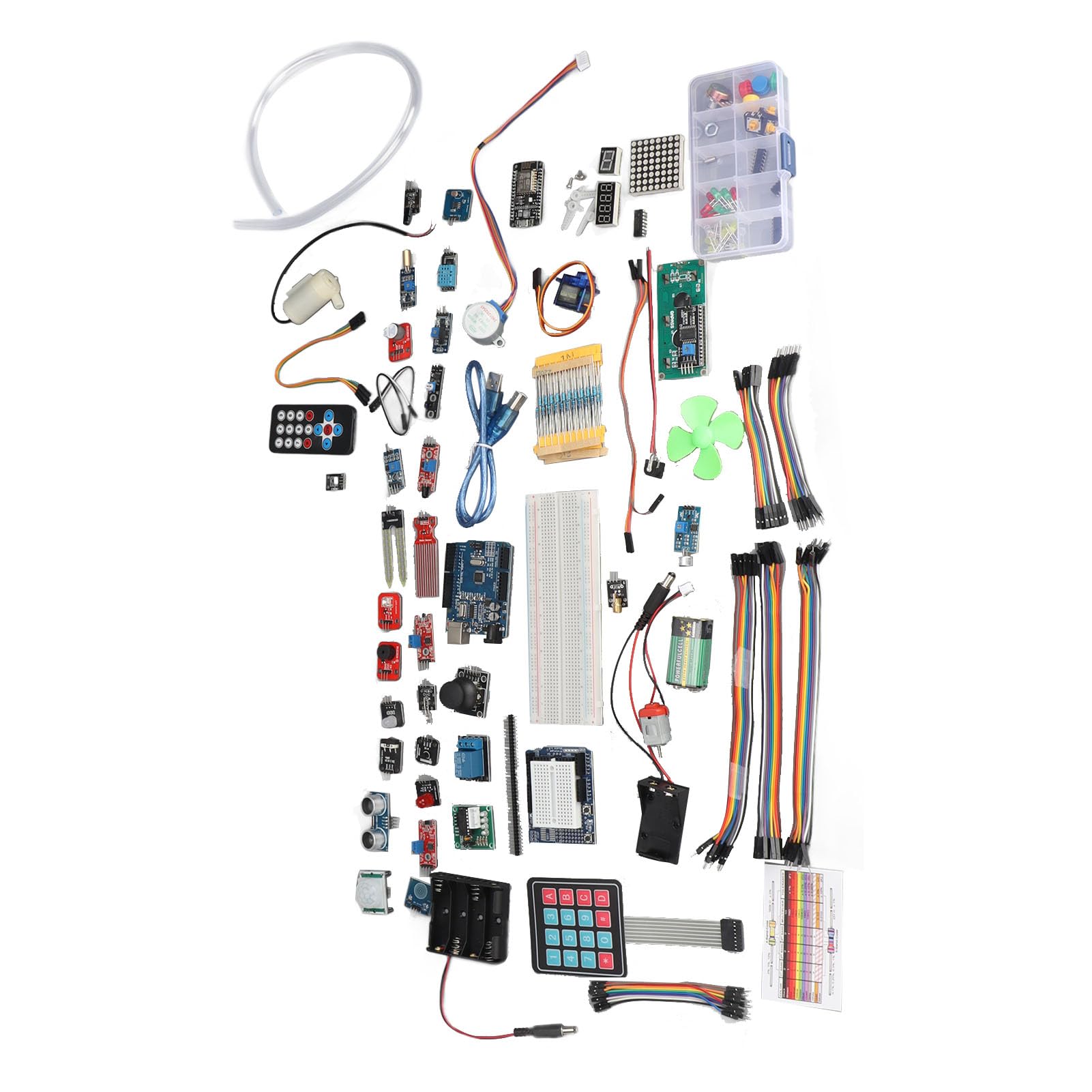 Kit Scheda di Sviluppo Starter Kit Sensore Scheda Madre ABS con Programmazione Scratch Set di Apprendimento IoT Portatile per Studenti Principianti e Creatori