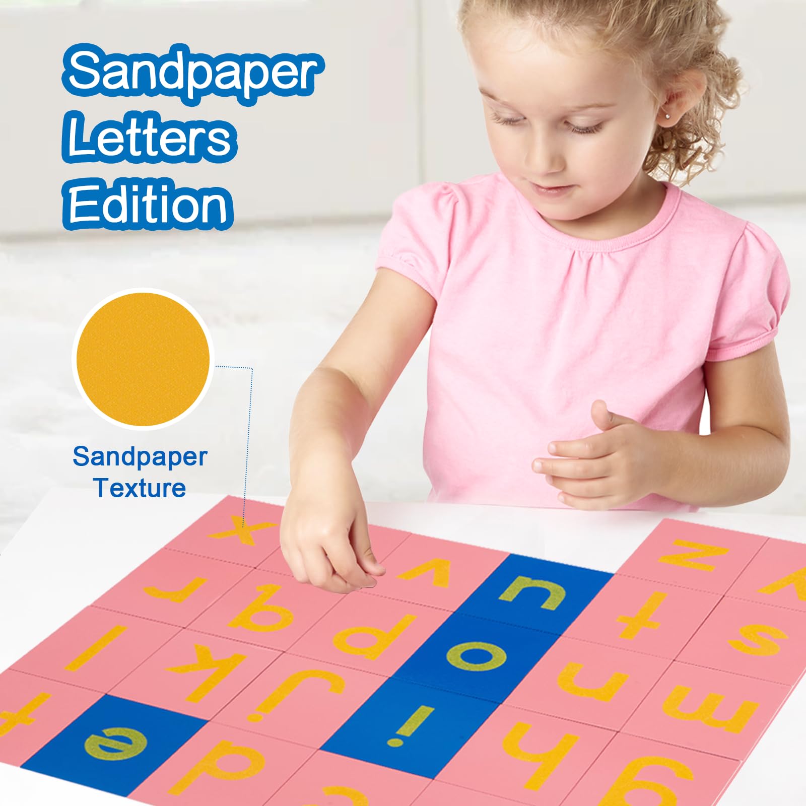 Adena Montessori Early Child Development Learning Material Lower and Capital Case Sandpaper Letters Sign Language Edition - Image 4