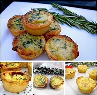 AppetizersUSA Combo Pack – Gruyere & Leek Tart (40 Pcs) with Assorted Quiches (Florentine, Lorraine, Goat Cheese – 40 Pcs Each)