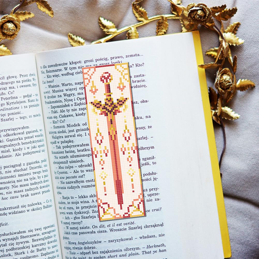 FREEBLOSS 6 Pcs de Marque-Pages au Point de Croix Kit 11 CT Nuages Fantastiques Point de Croix Kit Complet Kits de Signet DIY Adulte Débutants avec Instructions, 6 x 20 cm