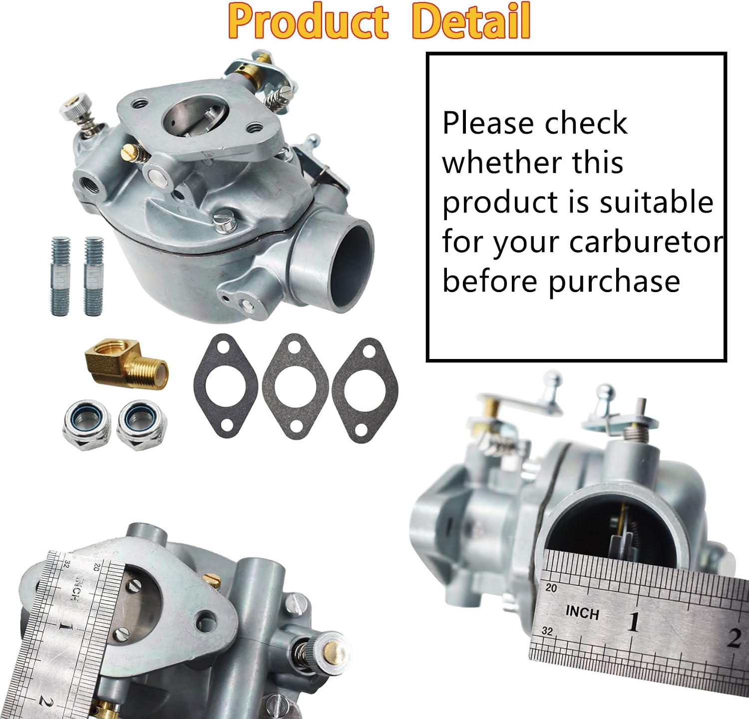 WFLNHB Tractor Carburetor Replacement for Jubilee NAA NAB 600 620 630 650 660 700 740 800 850(1955-1957) AE9510C EAE9510A B2NN9510A(with 134 CID Engines)