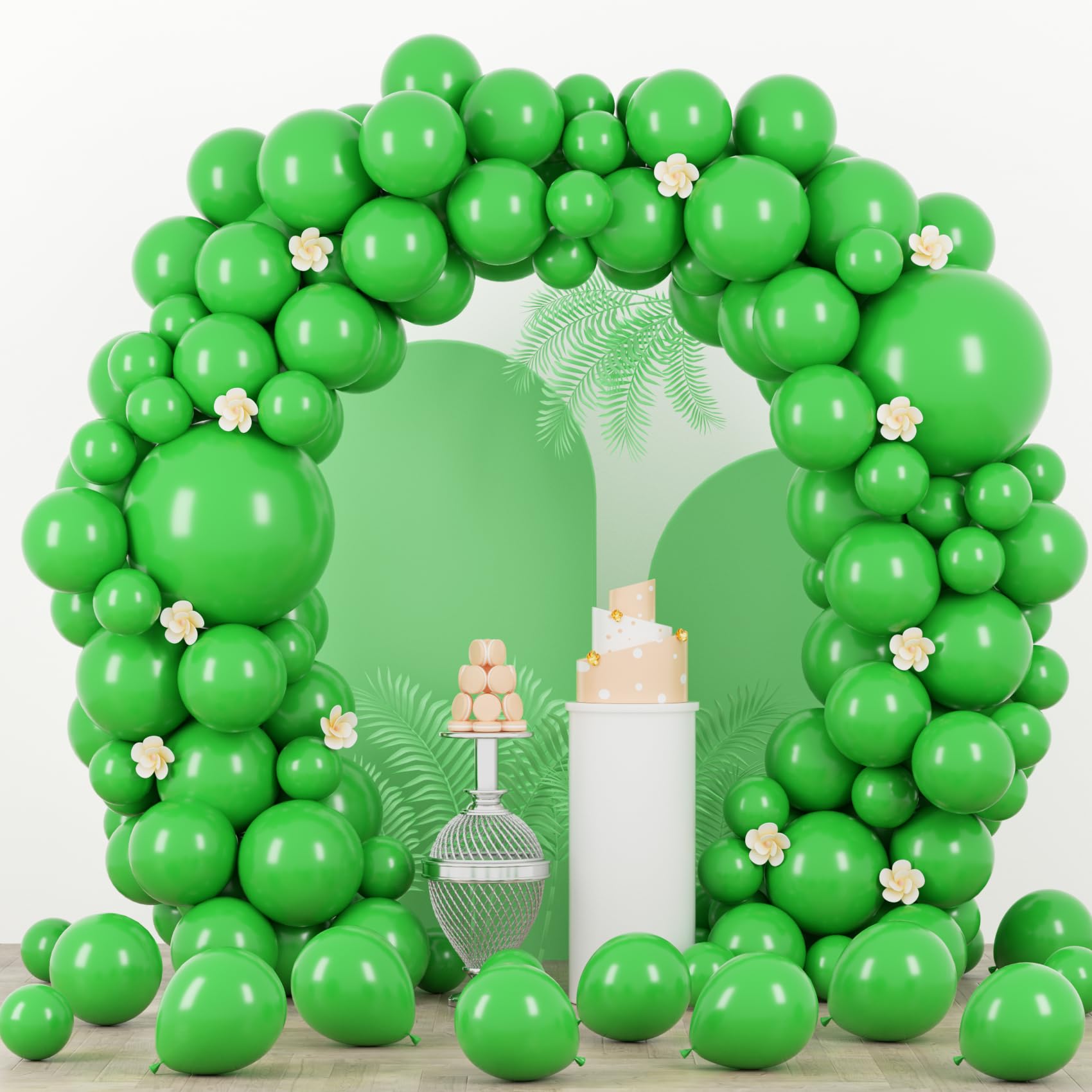Voircoloria 90pack Green Balloons Assorted Sizes | Lush Forest Green Party Decor - main product image