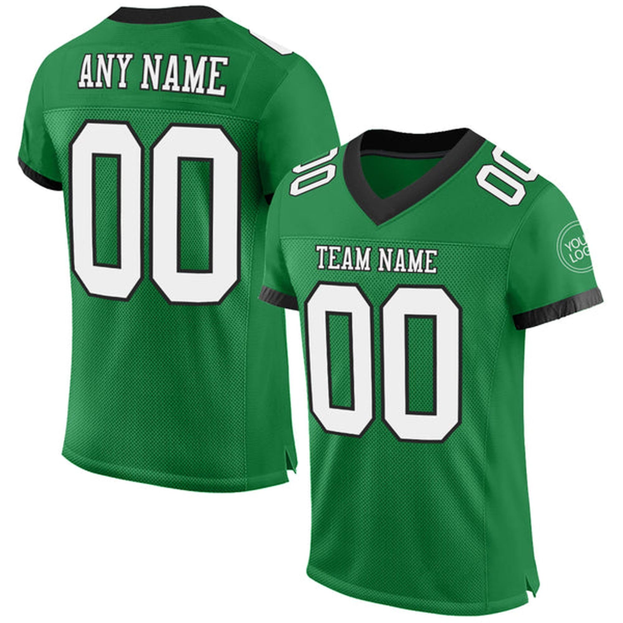 Custom Football Jersey, Football Shirt, Football Jerseys for Women, Football Shirts for Women, Grass Green White-Black Football Jersey, Football Shirts for Men, Football Gifts
