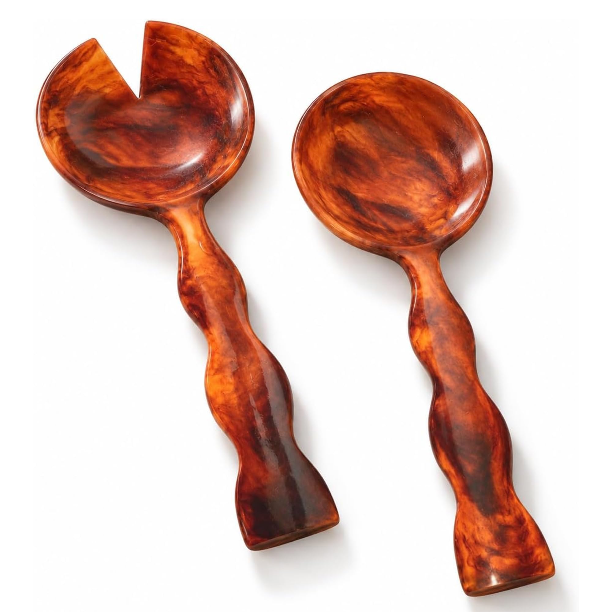 Folkulture Resin Salad Servers - Aqua Teal -11