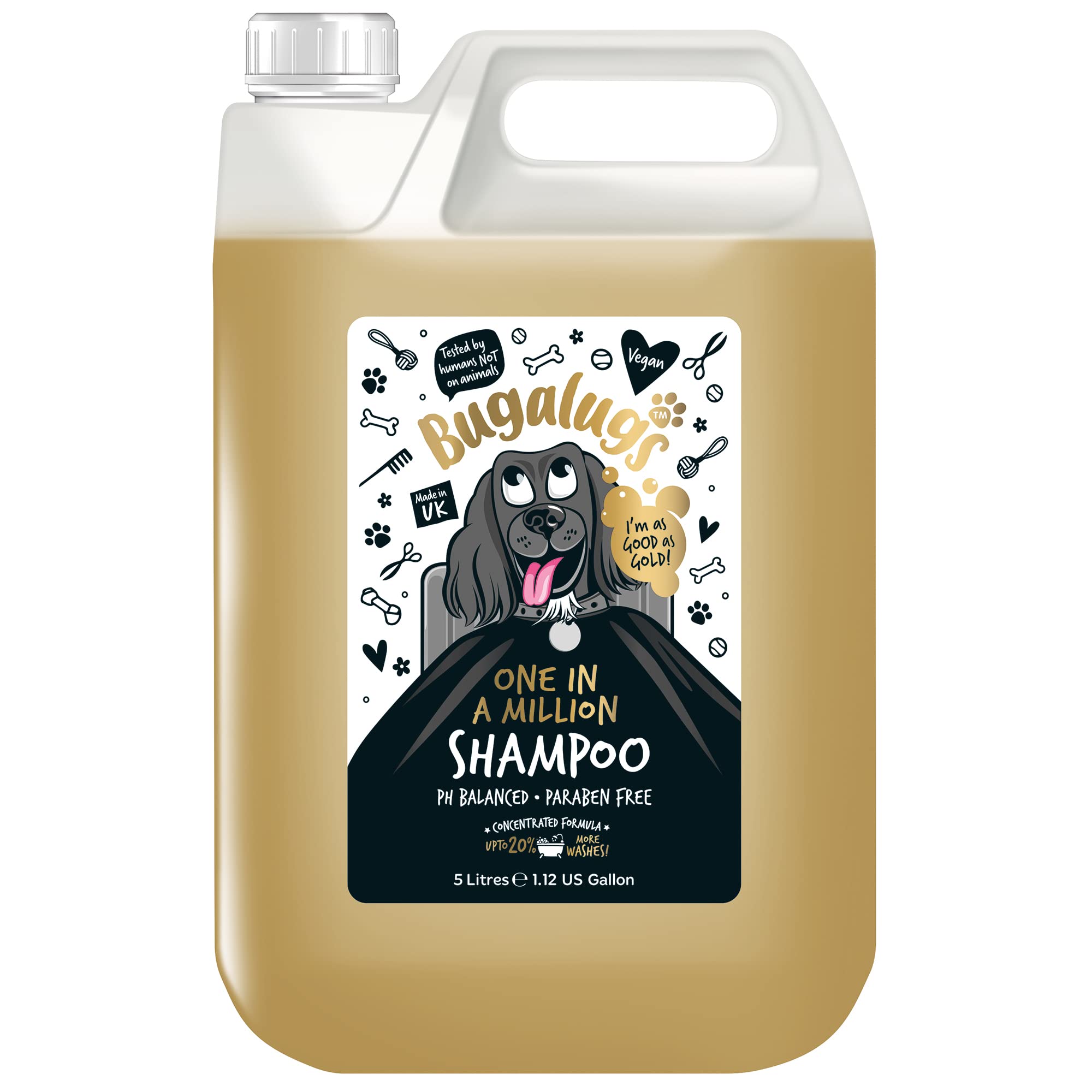 Dog Shampoo with a Distinctive One in a million Fragrance by Bugalugs - Natural dog grooming products for smelly dogs with fragrance, best puppy professional groom shampoo & conditioner (5 Litre) — image 1
