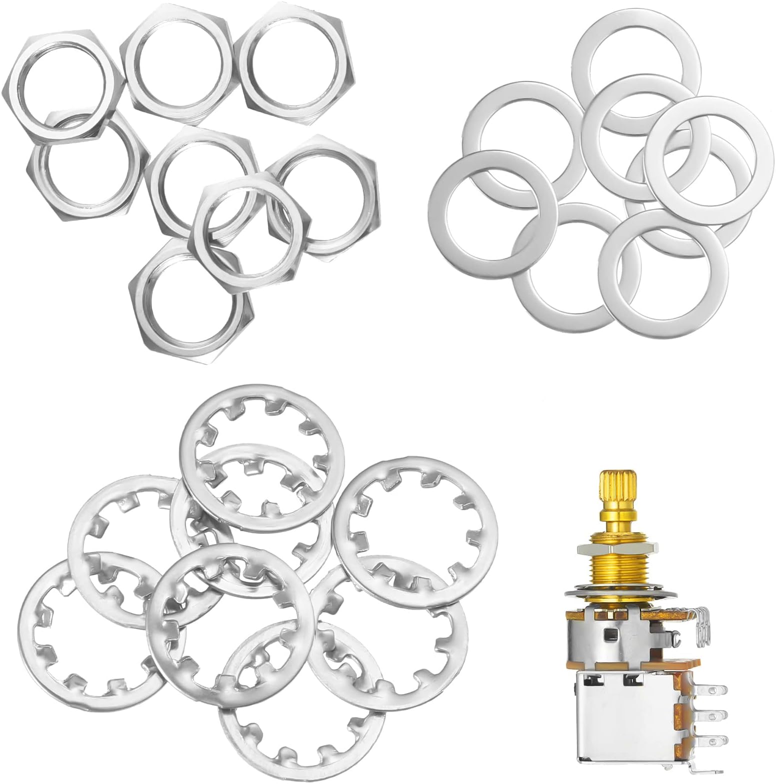 KAISH 20pcs US Thread 3/8" Guitar Pots Nuts Potentiometer