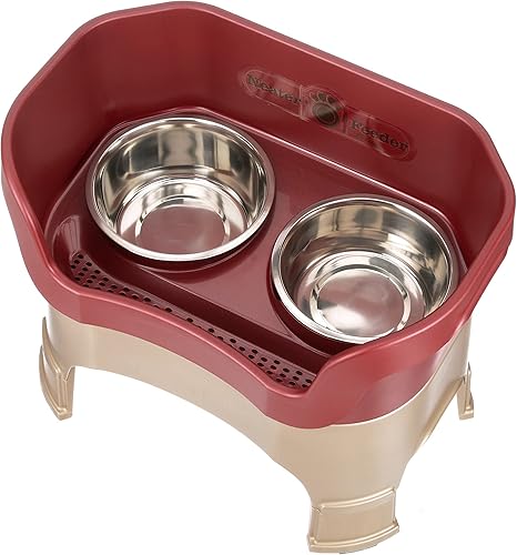 Miniatura 9 de Neater Feeder Deluxe - Plato elevado con extensiones en las patas y tazones de acero inoxidable para los alimentos y el agua, a prueba de desorden y
