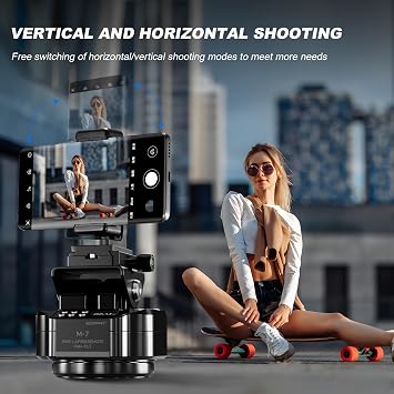 Soonpho M7 Motorized Rotating Panoramic Tripod Head for Time Lapse Remote Control 360 Pan Tilt Head for DSLR Cameras, Camcorders, Tripod