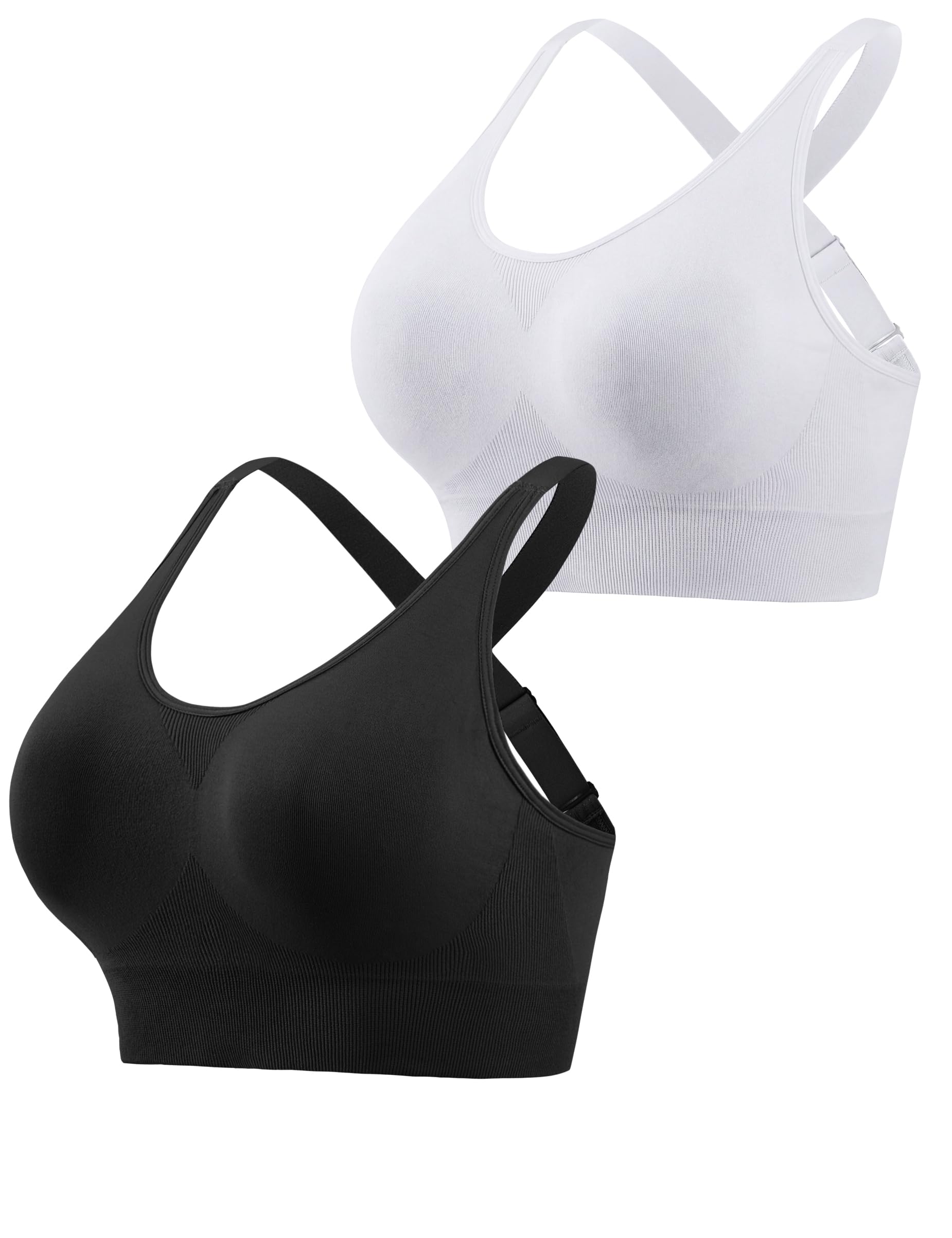 Aseniza Reggiseno Sportivo Donna Sostegno Forte Yoga Fitness Palestra | Senza ferretto imbottito spalline chiusura posteriore pilates sostegno allenamento palestra quotidiano