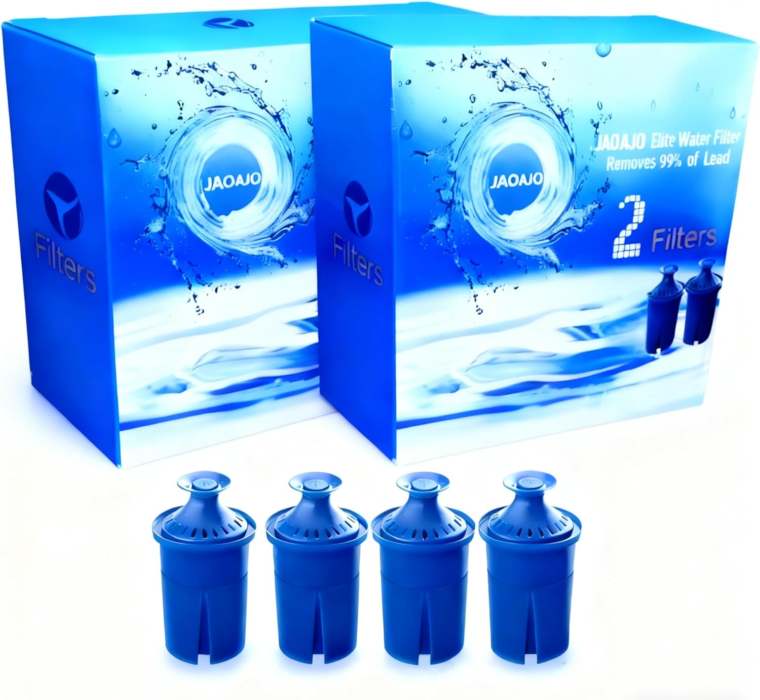 Elite Water Filter Lasting 6 Months-Efficient Long-Life Elite Filter, Replacement for Brita Pitcher Water Filter and Dispensers, Etc.,BPA FREE (6 Count(Blue))