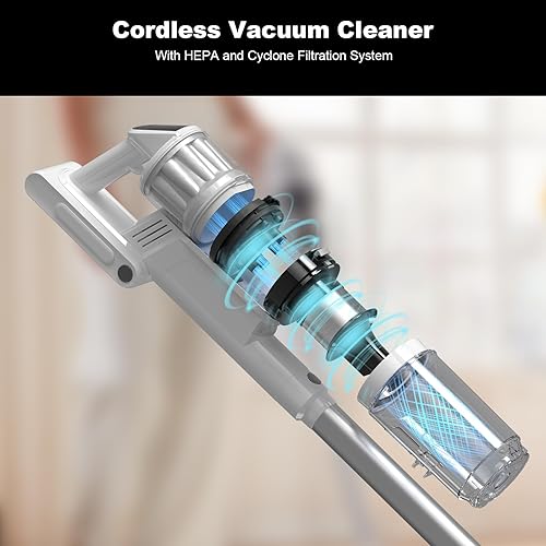 Miniatura 3 de Aspiradora inalámbrica  Aspiradoras para el hogar, 45 KPA 550 W, portátil, 60 minutos de tiempo de funcionamiento, batería recargable para pelo de